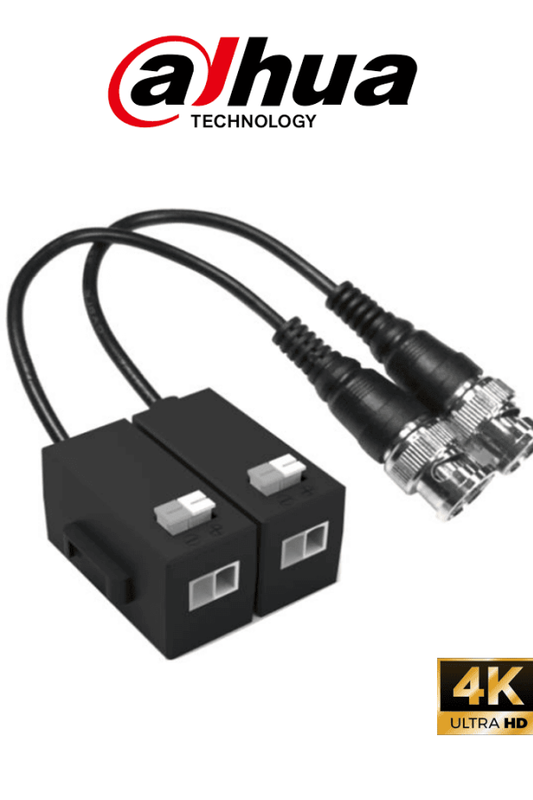DAHUA DH-PFM800-N - Transceptores pasivos HDCVI 4K / 1 canal de transmisión de video / 720P hasta 400m (1312.34ft) 1080Phasta 250m(820.21ft) / UTP CAT 5E & CAT6 / Anti intertferencia hasta 60db / Compatible con formatos HDCVI, AHD, TVI y CVBS